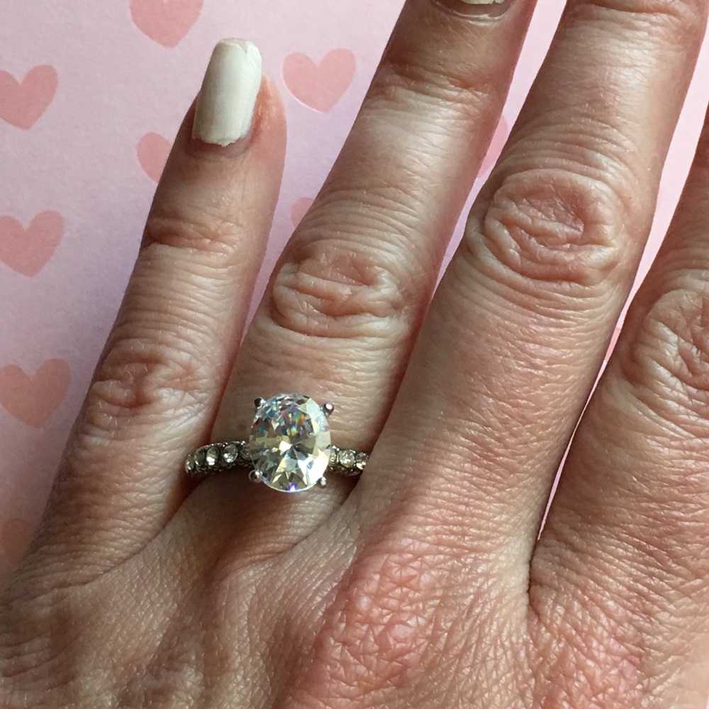 14k white gold engagement diamond wedding ring - Picture 5 of 8